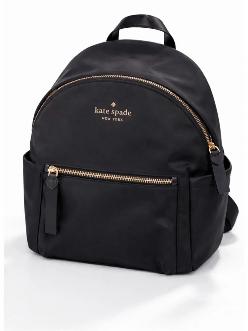 Kate Spade Black Nylon Mini Backpack with Gold Accents